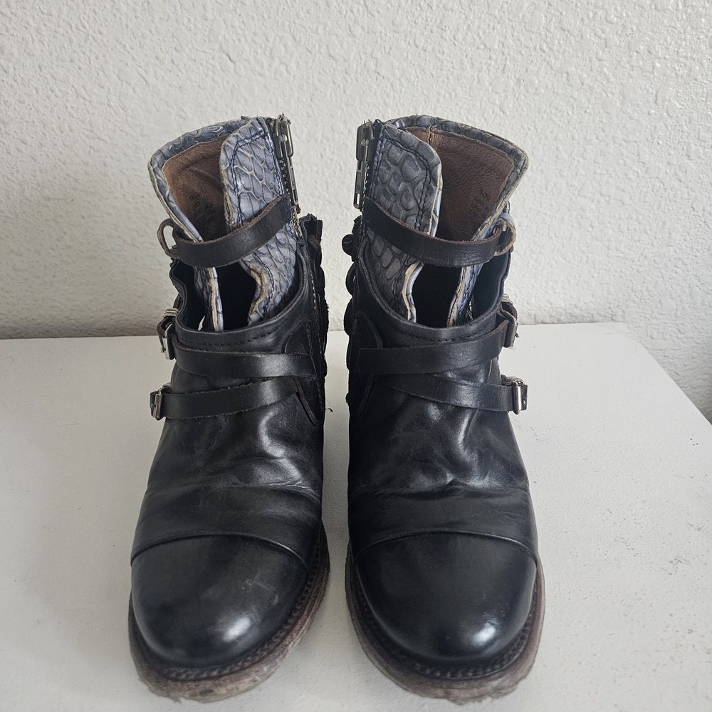 Freebird by Steven Black Leather Ankle Boots